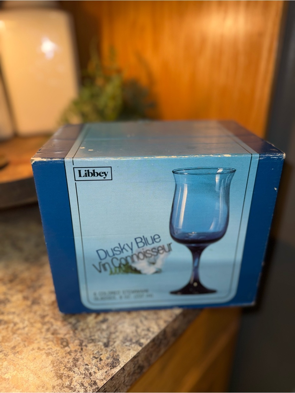 Vintage Libbey Dusky Blue Connoisseur Wine Glass - Dusky Blue